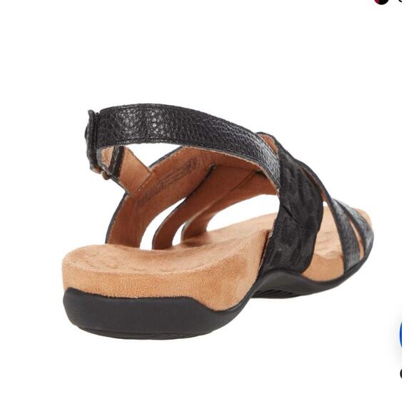 Vionic Eira Adjustable Slingback Sandal Black Pebble Grain Leopard Embossed Sz 9 - Picture 7 of 9